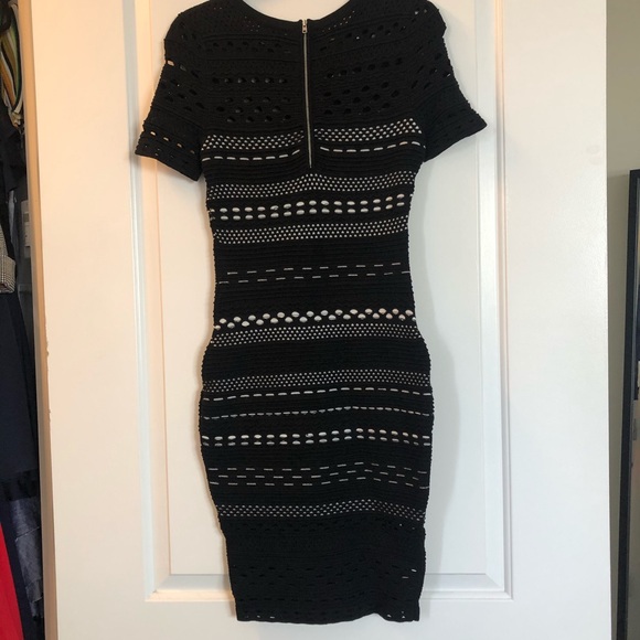 MILLY Knit Pointelle Bodycon Dress - Picture 3 of 5